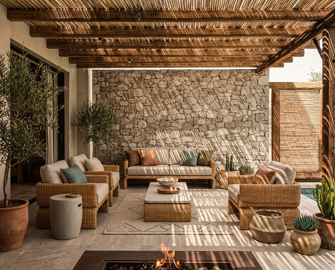 Outdoor wicker furniture